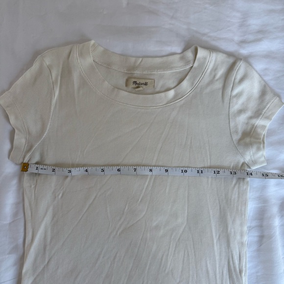 Madewell Supima Cotton Women's Cream Short Sleeve T-Shirt - Picture 5 of 7